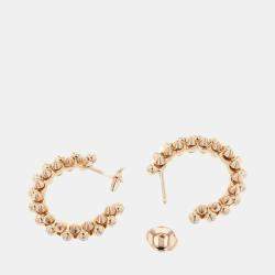 Cartier 18K Rose Gold and Diamond Clash de Cartier Hoop Earrings