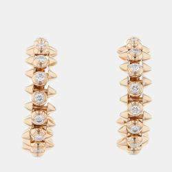 Cartier 18K Rose Gold and Diamond Clash de Cartier Hoop Earrings