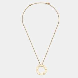 Cartier Love 3 Diamonds 18k Yellow Gold Necklace