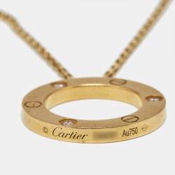 Cartier Love 3 Diamonds 18k Yellow Gold Necklace