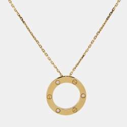 Cartier Love 3 Diamonds 18k Yellow Gold Necklace