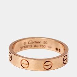 Cartier Love 18k Rose Gold Small Model Wedding Band Ring Size 50