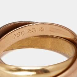 مملوكة مسبقًا Cartier Trinity 18k Three Tone Gold Ring Size 53