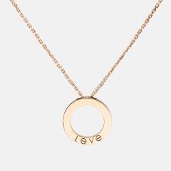 Cartier Love Diamond 18k Rose Gold Pendant Necklace