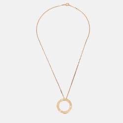 Cartier Love Diamond 18k Rose Gold Pendant Necklace