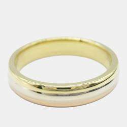 Pre Owned Cartier 18K Yellow, White, Pink Gold Trinity Vendome Ring EU 54