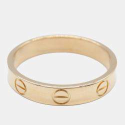 Pre Owned Cartier 18K Rose Gold Love Band Ring EU 52