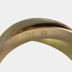 Pre Owned Cartier 18K Yellow, Rose, White Gold Trinity Ring EU 49