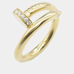 Cartier 18K Yellow Gold Diamond Juste Un Clou Ring EU 50
