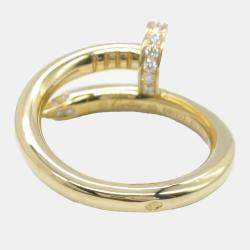 Cartier 18K Yellow Gold Diamond Juste Un Clou Ring EU 50