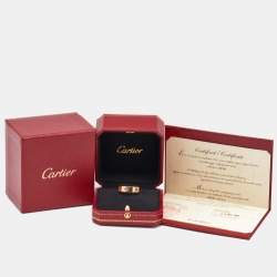 Pre Owned Cartier Love Multi Gemstones 18k Rose Gold Ring Size 56