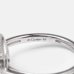 Cartier Amulette de Cartier Diamond 18K White Gold Ring Size 50