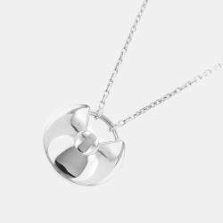 Cartier 18K White Gold and Diamond Amulette De Cartier Pendant Necklace