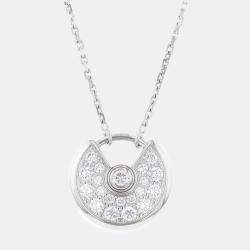Cartier 18K White Gold and Diamond Amulette De Cartier Pendant Necklace