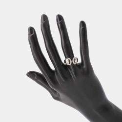 Pre Owned Cartier 18K White Gold C De Cartier Band Ring EU 49