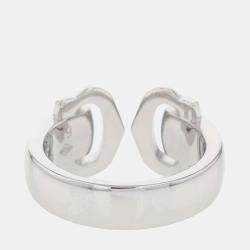 Pre Owned Cartier 18K White Gold C De Cartier Band Ring EU 49