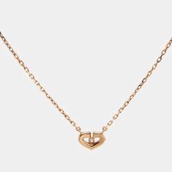 Cartier C Heart de Cartier Diamond 18k Rose Gold Necklace