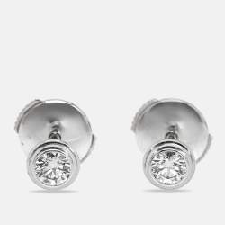 Cartier d'Amour Diamonds 18k White Gold Medium Model Stud Earrings