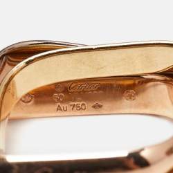 Pre Owned Cartier Trinity Cushion-Shaped 18k Three Tone Gold Classic Model Ring Size 50