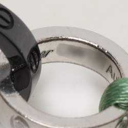 Pre Owned Cartier Love 18K White Gold Black Ceramic Diamond Bracelet