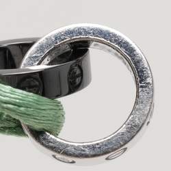 Pre Owned Cartier Love 18K White Gold Black Ceramic Diamond Bracelet
