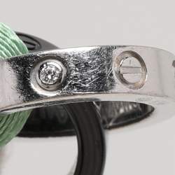 Pre Owned Cartier Love 18K White Gold Black Ceramic Diamond Bracelet