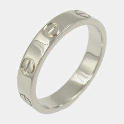 Pre Owned Cartier 18K White Gold Love Band Ring EU 51