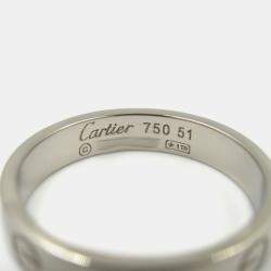 Pre Owned Cartier 18K White Gold Love Band Ring EU 51