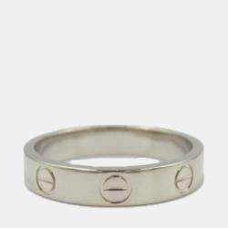 Pre Owned Cartier 18K White Gold Love Band Ring EU 51