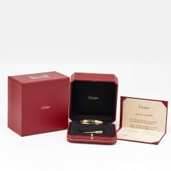 Pre Owned Cartier Love 18k Yellow Gold Classic Model Bracelet 16