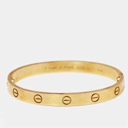 Pre Owned Cartier Love 18k Yellow Gold Classic Model Bracelet 16