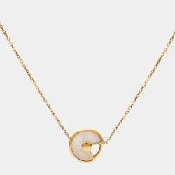 مملوكة مسبقًا Cartier Amulette De Cartier Mother of Pearl Diamond 18k Yellow Gold Bracelet