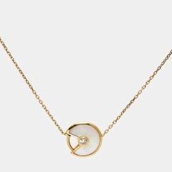 مملوكة مسبقًا Cartier Amulette De Cartier Mother of Pearl Diamond 18k Yellow Gold Bracelet