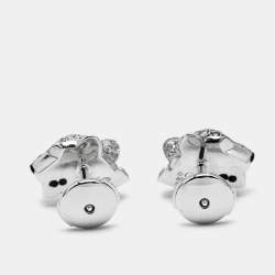 Cartier Panthere De Cartier Diamonds Emerald Onyx 18k White Gold Stud Earrings