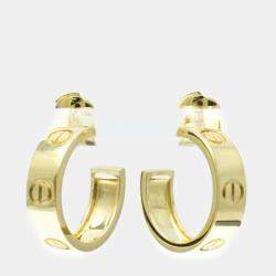 Pre Owned Cartier 18K Yellow Gold Half Hoop Love Earrings