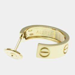 Pre Owned Cartier 18K Yellow Gold Half Hoop Love Earrings