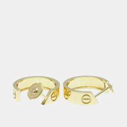 Pre Owned Cartier 18K Yellow Gold Half Hoop Love Earrings