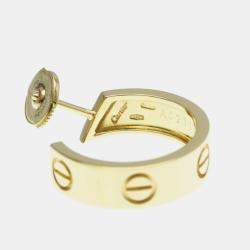 Pre Owned Cartier 18K Yellow Gold Half Hoop Love Earrings