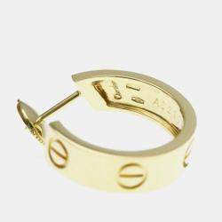 Pre Owned Cartier 18K Yellow Gold Half Hoop Love Earrings