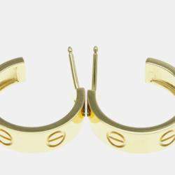 Pre Owned Cartier 18K Yellow Gold Half Hoop Love Earrings