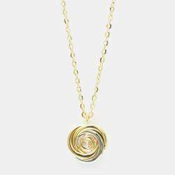 Pre Owned  Cartier  18K Pink White Yellow Gold Diamond Trinity De Cartier Pendant Necklace