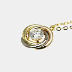 Pre Owned  Cartier  18K Pink White Yellow Gold Diamond Trinity De Cartier Pendant Necklace