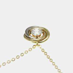 Pre Owned  Cartier  18K Pink White Yellow Gold Diamond Trinity De Cartier Pendant Necklace