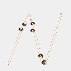 Cartier 18K Rose Gold, Diamond and Onyx Amulette De Cartier Necklace