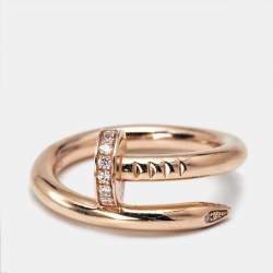Cartier Juste Un Clou Diamond 18k Rose Gold Classic Model Ring Size 50