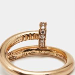 Cartier Juste Un Clou Diamond 18k Rose Gold Classic Model Ring Size 50