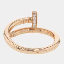 Pre Owned Cartier 18K Pink Gold Diamond Juste un Clou Ring EU 57