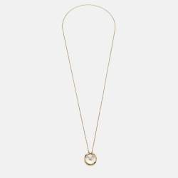 Cartier Amulette De Cartier Mother of Pearl Diamond 18k Yellow Gold Small Model Necklace