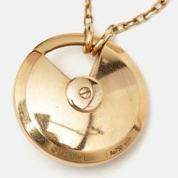 Cartier Amulette De Cartier Mother of Pearl Diamond 18k Yellow Gold Small Model Necklace