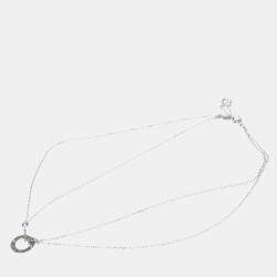 Cartier 18K White Gold 2 Diamond LOVE Pendant Necklace